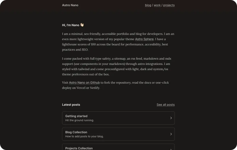 Tema Astro Nano de Mark Horn