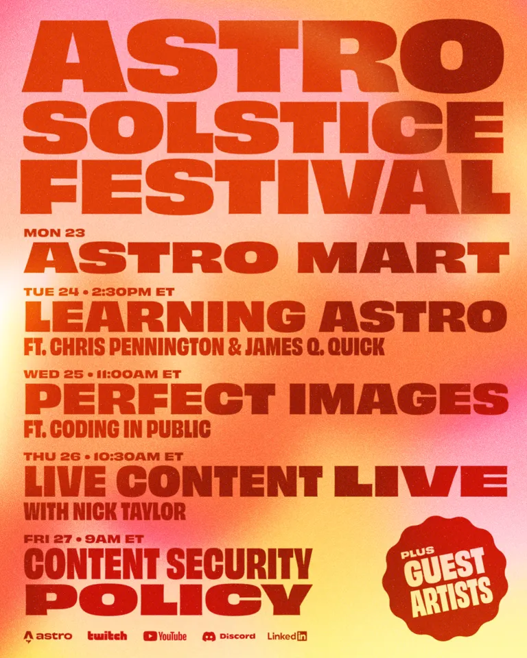 Póster del Astro Solstice Festival. Ver abajo para el contenido