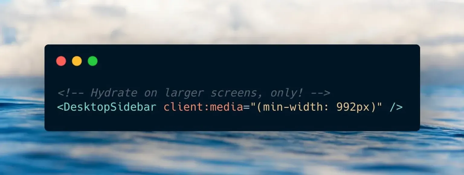 Ejemplo de código que muestra el uso del nuevo hidratador client:media.
