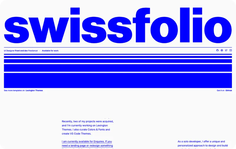 Tema Swissfolio de Lexington Themes