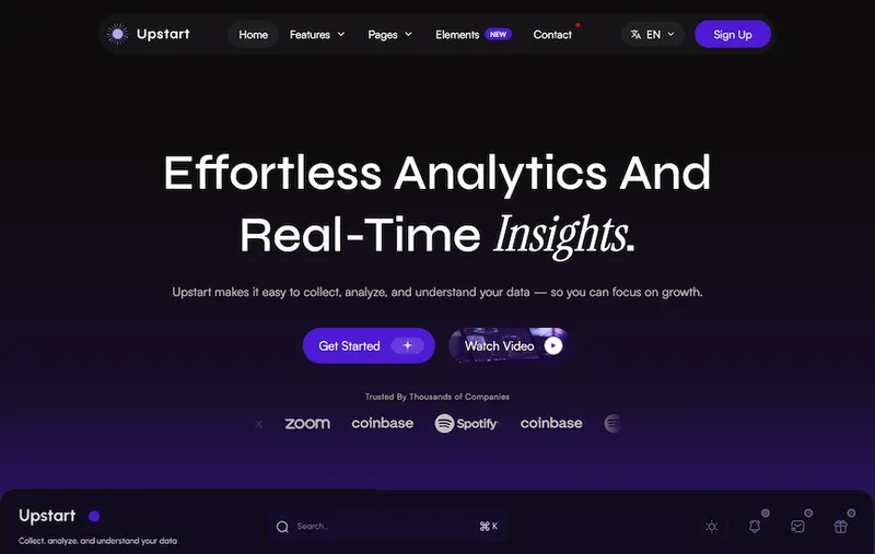 Tema Upstart de GetAstroThemes